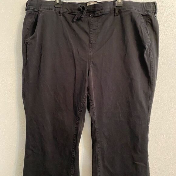 Torrid Black Drawstring Chino Flared Pants 4x UB1-12 - Picture 2 of 11